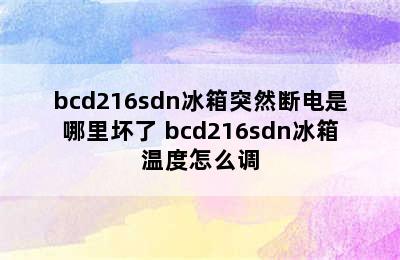 bcd216sdn冰箱突然断电是哪里坏了 bcd216sdn冰箱温度怎么调